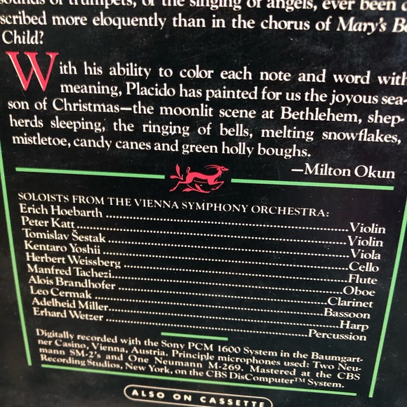 80's "Christmas with Placido Domingo" Record - Vienna Symphony Orchestra - Opera - Picture 9 of 14